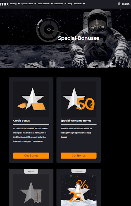 ITB Broker โบนัสฟรี 50 USD ITB Broker โบนัสฟรี 50 USD